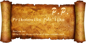 Prikosovits Pólika névjegykártya